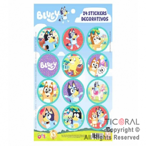 BLUEY STICKERS AUTOADHESIVOS X 24 UNIDADES